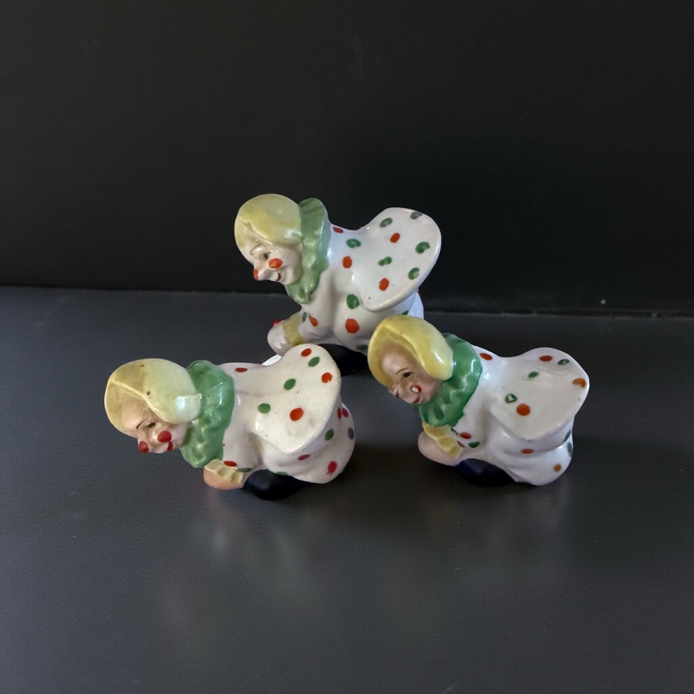 Hand-Painted Ceramic Clown Figurines